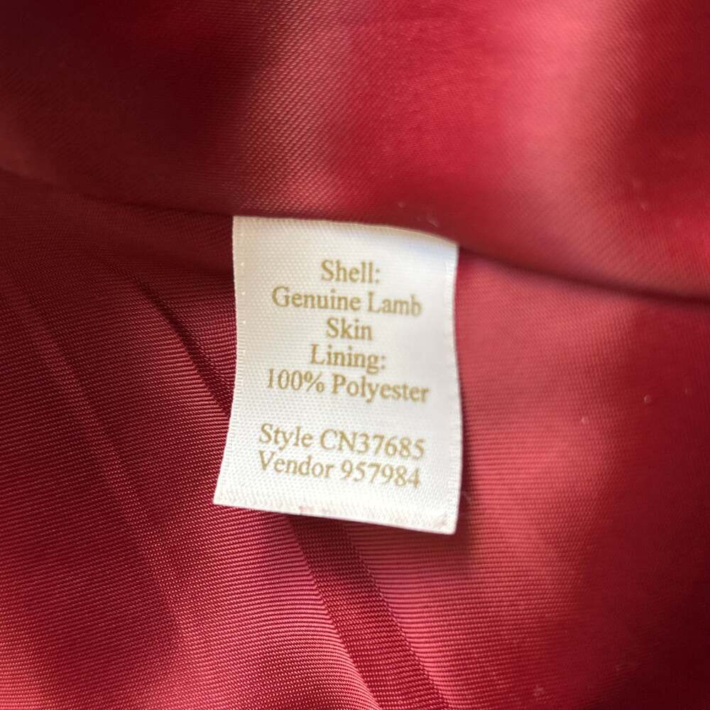 Vintage VTG CASLON Red Lambskin Leather Jacket SZ XS Moto Y2K Preppy Retro - Picture 4 of 12